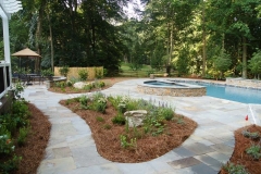 Landscaping around the pool area