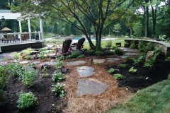 Another view of the wooded seating area